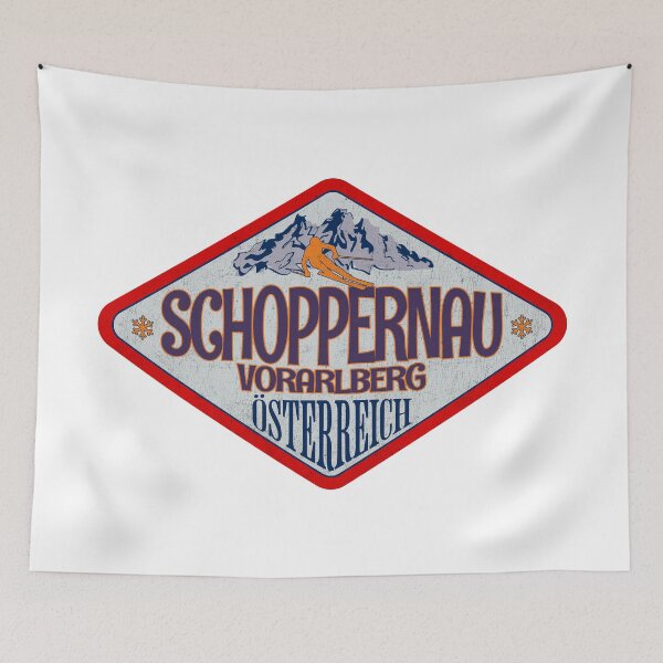 Item preview, Schoppernau, Vorarlberg, Osterreich, Austria, Vintage skiing badge design designed and sold by Wanderful-roads.