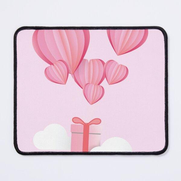 Item preview, Pink Heart Balloons Gift – Romantic Cartoon Illustration with Floating Love Clouds designed and sold by zevorgue.