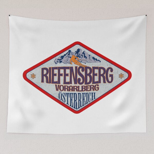 Item preview, Riefensberg, Vorarlberg, Osterreich, Austria, Vintage skiing badge design designed and sold by Wanderful-roads.