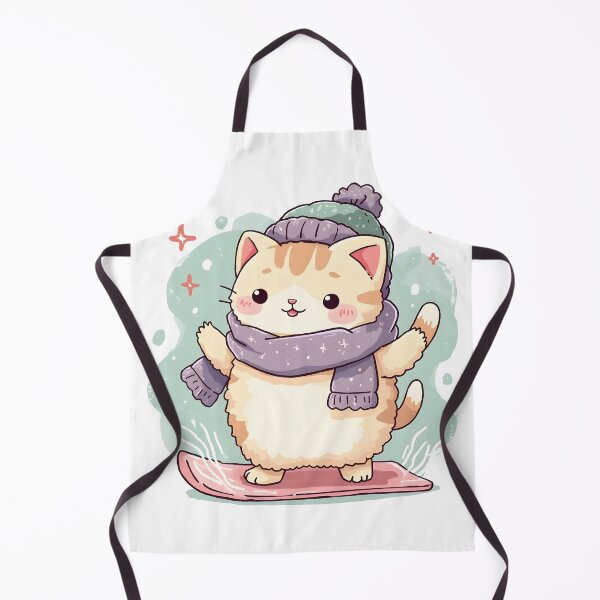 Item preview, Kawaii Cat Snowboarding Cute Winter Art designed and sold by Uglyandcute.