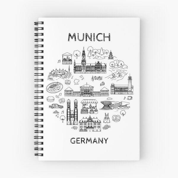 Item preview, Munich Germany - Great Cities of Europe - Line art of Munich Architecture and Culture designed and sold by Kathunk Designs.