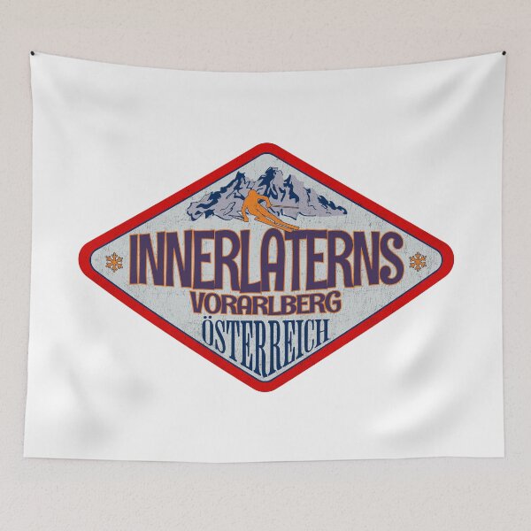 Item preview, Innerlaterns, Vorarlberg, Osterreich, Austria, Vintage skiing badge design designed and sold by Wanderful-roads.