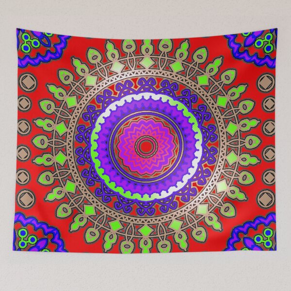 Item preview, "Vibrant Mandala with Floral Rings and Diamond Accents" designed and sold by nighttime1990.