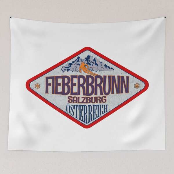 Item preview, Fieberbrunn, Salzburg, Osterreich, Austria, Vintage skiing badge design designed and sold by Wanderful-roads.
