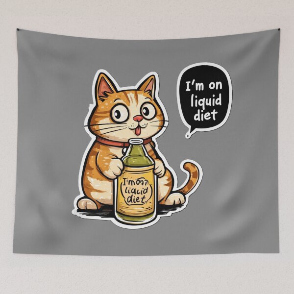 Item preview, Liquid Diet Cat with Bottle designed and sold by Kat's Design Hub.