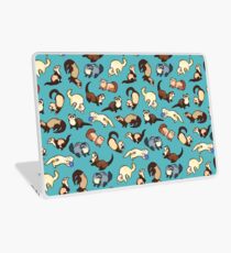 cat snakes in blue Laptop Skin
