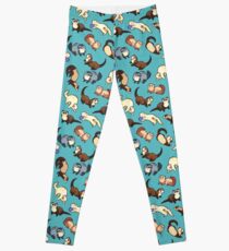 cat snakes in blue Leggings