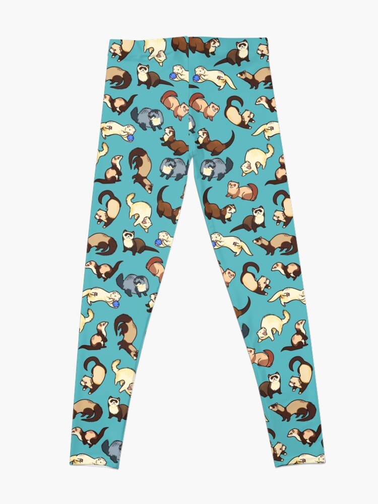 Alternate view of cat snakes in blue Leggings
