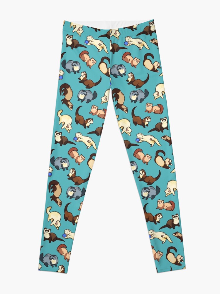 Alternate view of cat snakes in blue Leggings