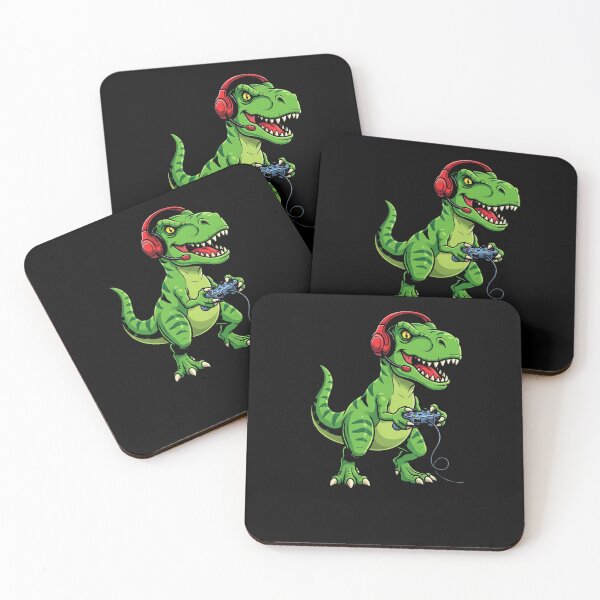 Item preview, T Rex Gamer Dinosaur Playing Video Games designed and sold by SofenArt.