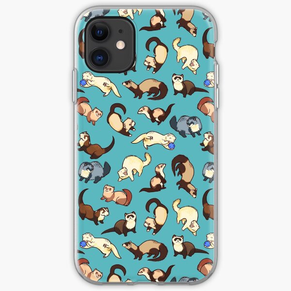 cat snakes in blue iPhone Soft Case