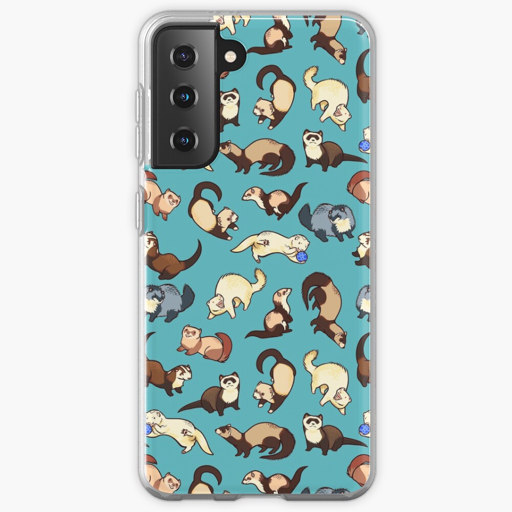 cat snakes in blue Samsung Galaxy Phone Case