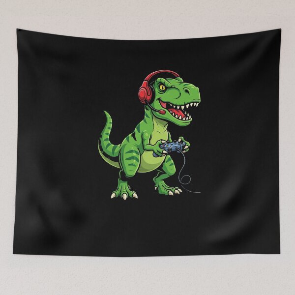 Item preview, T Rex Gamer Dinosaur Playing Video Games designed and sold by SofenArt.