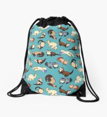 cat snakes in blue Drawstring Bag