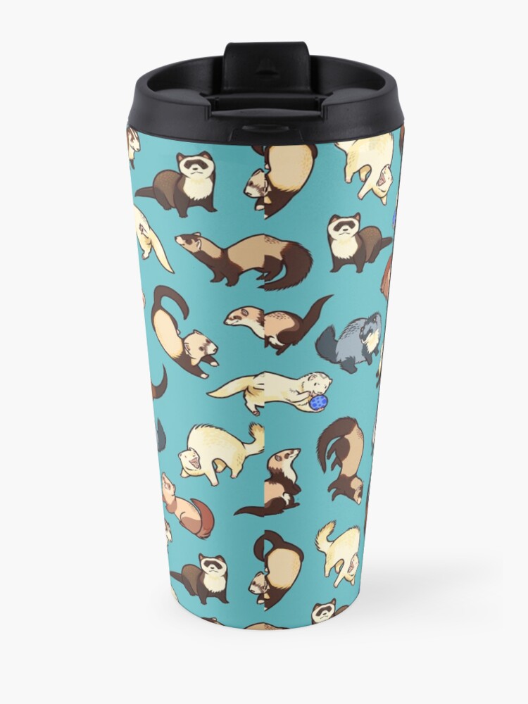 Alternate view of cat snakes in blue Travel Mug