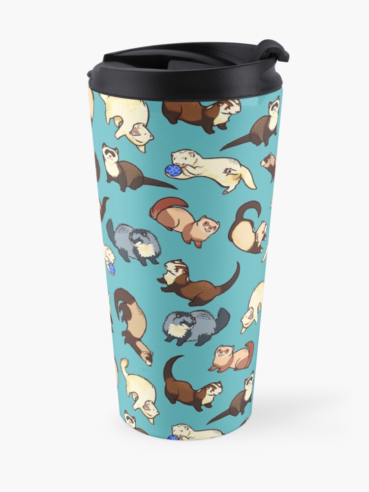Alternate view of cat snakes in blue Travel Mug