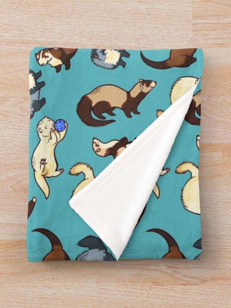 Alternate view of cat snakes in blue Throw Blanket