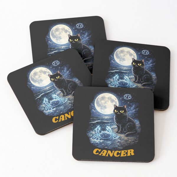 Item preview, Mystical Cancer Cat on Beach - Astrology Gift designed and sold by JakubDesigns89.
