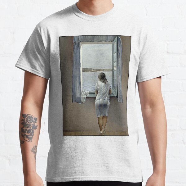 WOMAN IN THE WINDOW : Vintage 1925 Painting Print Classic T-Shirt