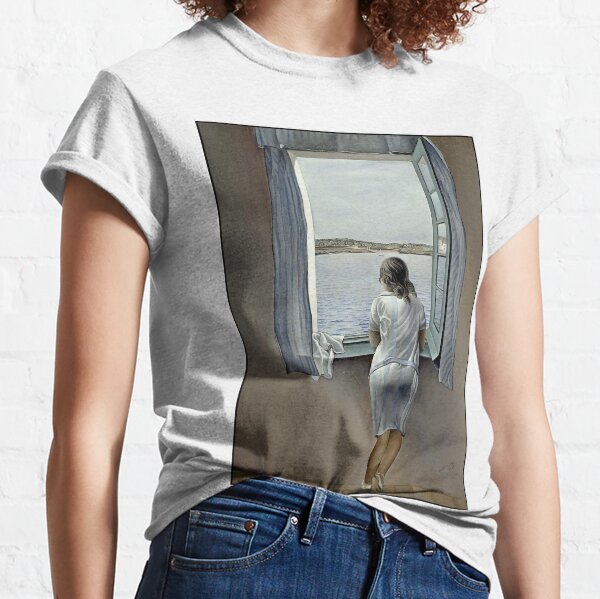 WOMAN IN THE WINDOW : Vintage 1925 Dali Painting Print Classic T-Shirt