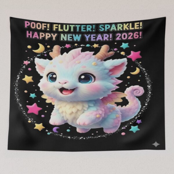 Item preview, Poof! Flutter! Sparkle! Baby Dragon Wishes for 2026 designed and sold by "TXSiSsY's TRIUMPH BY GRACE".