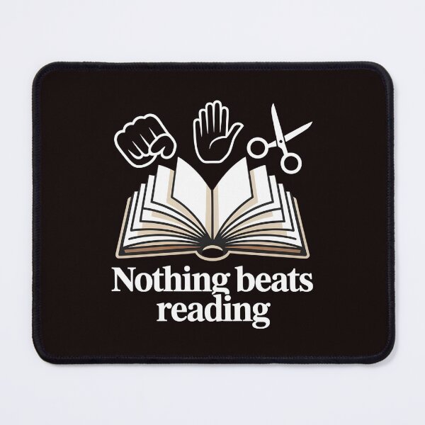 Item preview, Nothing Beats Reading Rock Paper Scissors – Funny Book Lover Saying designed and sold by Redgiant87x.