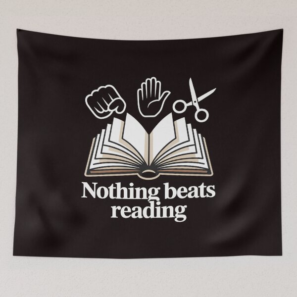 Item preview, Nothing Beats Reading Rock Paper Scissors – Funny Book Lover Saying designed and sold by Redgiant87x.