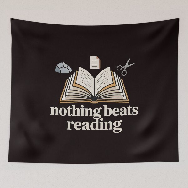 Item preview, Nothing Beats Reading Rock Paper Scissors – Bookworm Humor Design designed and sold by Redgiant87x.