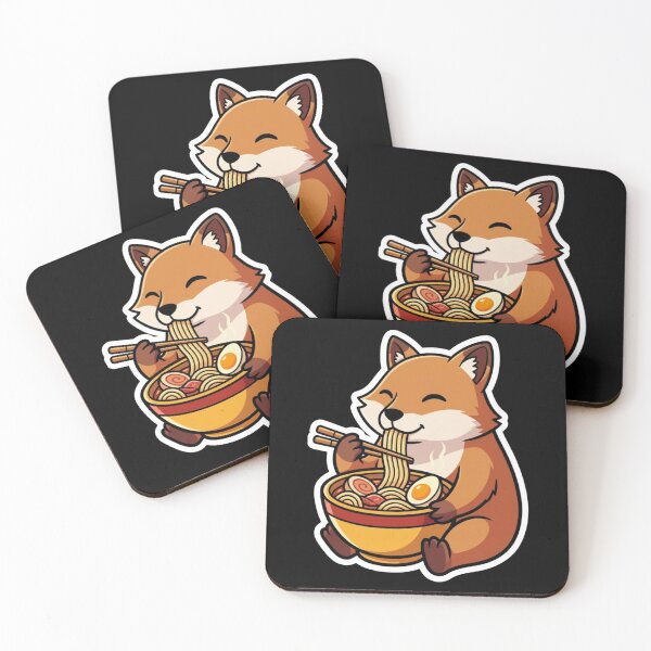 Item preview, Cute Fox Eating Ramen Noodles Japanese Foodie designed and sold by SofenArt.