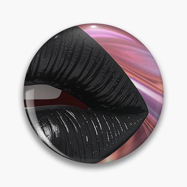 Item preview, Hyper-Realistic Glossy Black Lips – Duck-Face Minimal Art designed and sold by Impact-Art.