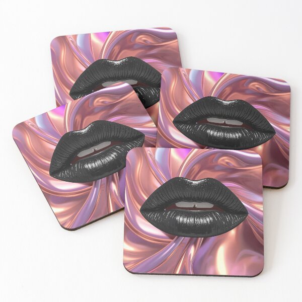 Item preview, Hyper-Realistic Glossy Black Lips – Duck-Face Minimal Art designed and sold by Impact-Art.