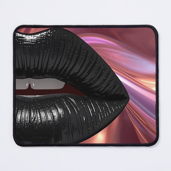 Item preview, Hyper-Realistic Glossy Black Lips – Duck-Face Minimal Art designed and sold by Impact-Art.