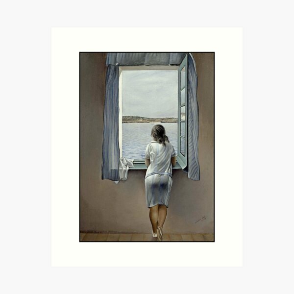 WOMAN IN THE WINDOW : Vintage 1925 Painting Print Art Print