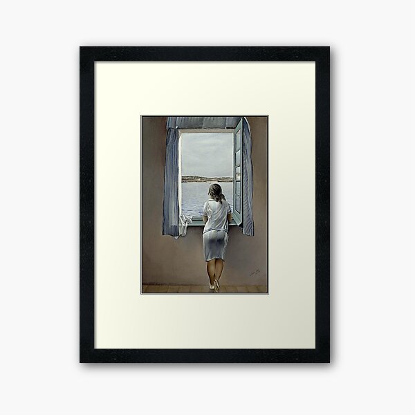 WOMAN IN THE WINDOW : Vintage 1925 Dali Painting Print Framed Art Print