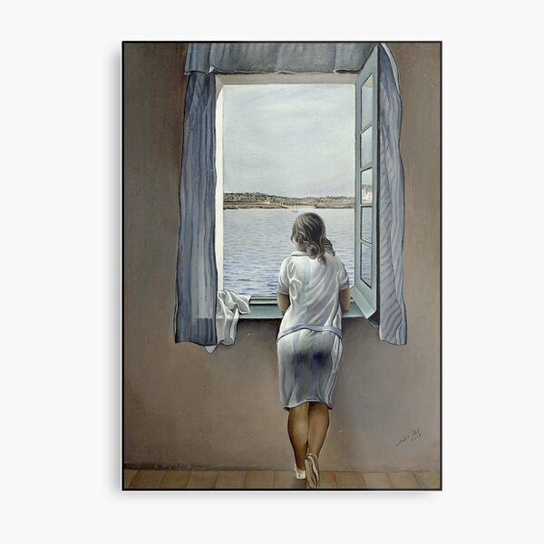 WOMAN IN THE WINDOW : Vintage 1925 Dali Painting Print Metal Print