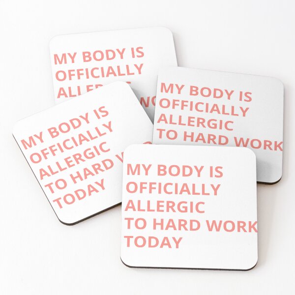 Item preview, Funny Allergic to Hard Work T-Shirt | Sarcastic Office Humor Job Gift designed and sold by BeanNTee.