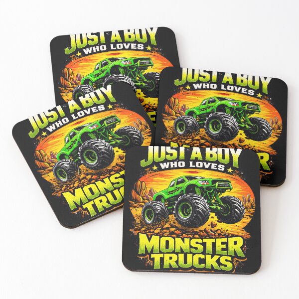 Item preview, Just A Boy Who Loves Monster Trucks - Green Off Road Art designed and sold by anamul43.