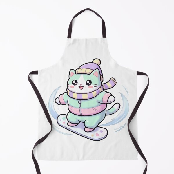 Item preview, Kawaii Cat Snowboarding Cute Winter Art designed and sold by Uglyandcute.