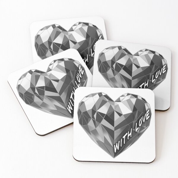 Item preview, Black & White Low Poly Heart – With Love designed and sold by InFrameVision.