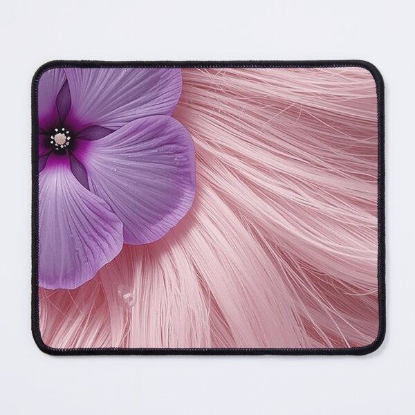 Item preview, Pink Fur Texture with Purple Flower – Pastel Aesthetic Macro Art Bag Design designed and sold by Impact-Art.