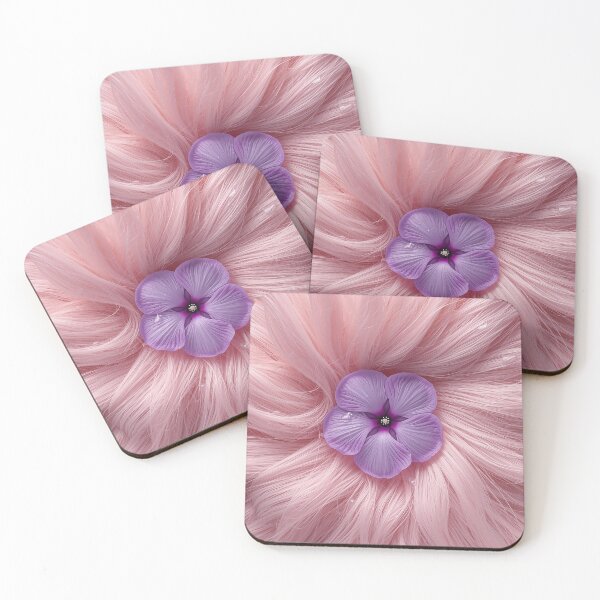 Item preview, Pink Fur Texture with Purple Flower – Pastel Aesthetic Macro Art Bag Design designed and sold by Impact-Art.