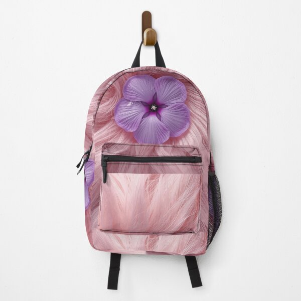 Item preview, Pink Fur Texture with Purple Flower – Pastel Aesthetic Macro Art Bag Design designed and sold by Impact-Art.