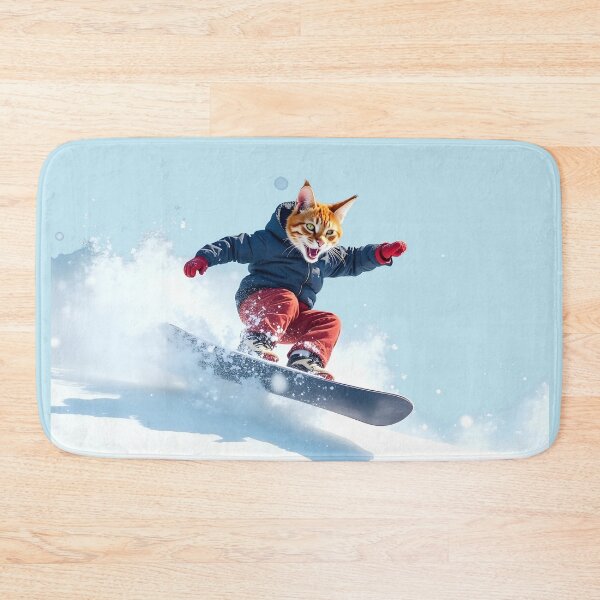 Item preview, Snowboarding Cat Action Winter Sports Illustration designed and sold by Uglyandcute.