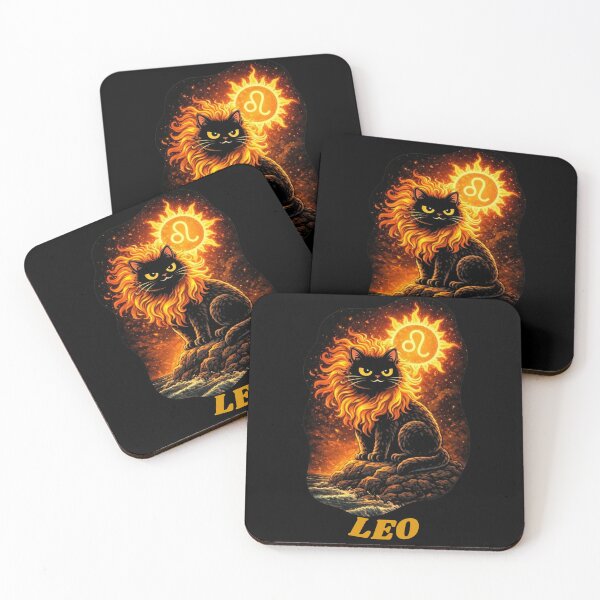 Item preview, Leo Zodiac Black Cat - Fiery Sun King Art designed and sold by JakubDesigns89.