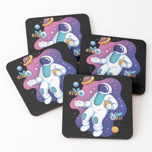 Item preview, Cute Astronaut in Space with Cosmic Honey Bees  designed and sold by DrawHandArt.