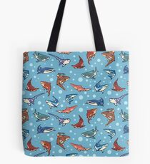 Sharks in the light blue Tote Bag