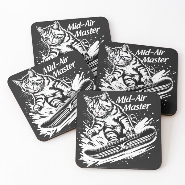 Item preview, Snowboarding Cat Action Winter Sports Illustration designed and sold by Uglyandcute.