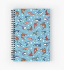 Sharks in the light blue Spiral Notebook