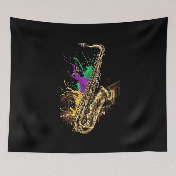 Item preview, Mardi Gras Jazz Saxophone - New Orleans Neon Music Art designed and sold by Design_Your_Day.