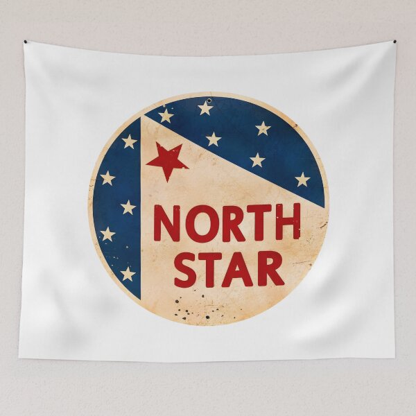 Item preview, Vintage Americana North Star Circular Metal Sign designed and sold by CharlieDesings.